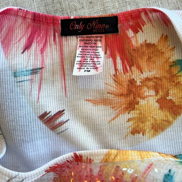 Only nine ladies tank top sequin sleeveless. NWOT. fully line medium petite - Picture 16 of 16